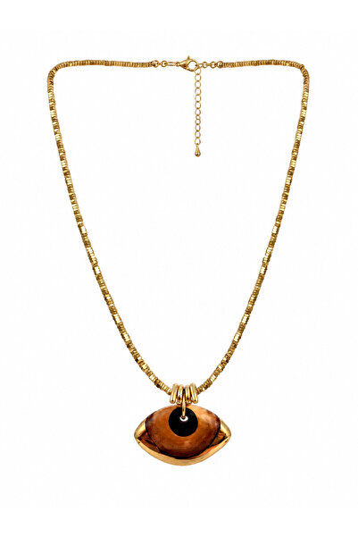 Sense of Atelier Zareya Hematite Stone Evil Eye Pendant-Taba