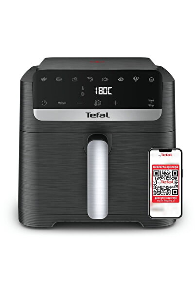 TEFAL Friteuza cu aer cald Easy Fry Mega Compact EY8618E0, 2020 W, capacitate...