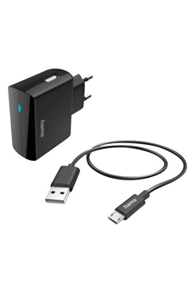 OEM Hama φορτιστής 12W και καλώδιο micro USB 1μ μαύρο
