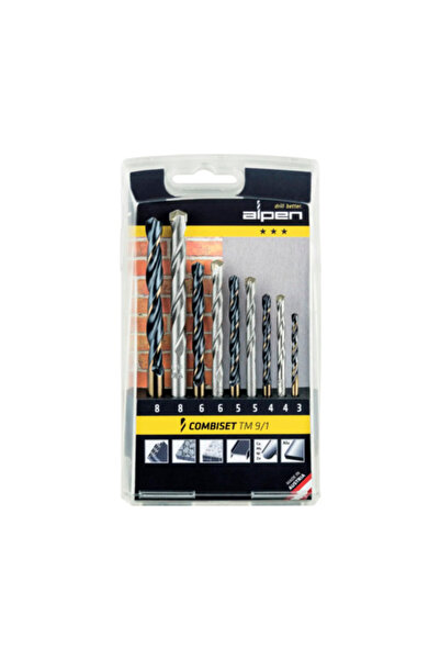 OEM Комплект бургии за метал и зидария Alpen Ø3-8 mm, 9 броя