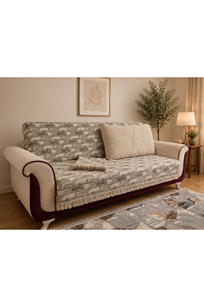 Rain Home Collection Koltuk Örtüsü Tuğla Bej 170x220