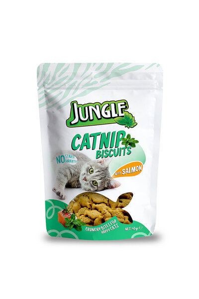 Jungle Somonlu Catnipli Kedi Bisküvisi 40 gr
