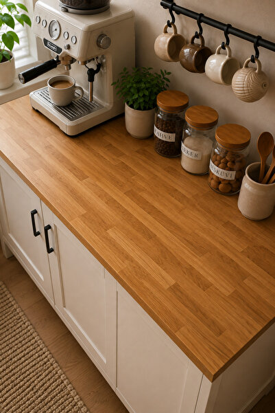 Deconitte Self-Adhesive Premium Wood Look Kitchen Bathroom Countertop Cabinet Table Veneer 60X100