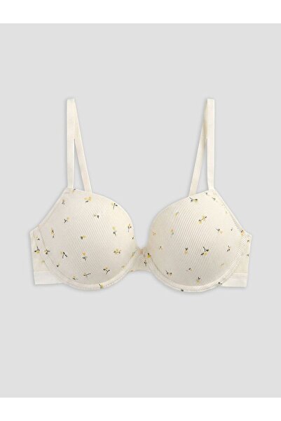 LC Waikiki Lcw Dream Ecru Underwire Unfilled Floral T-Shirt Bra