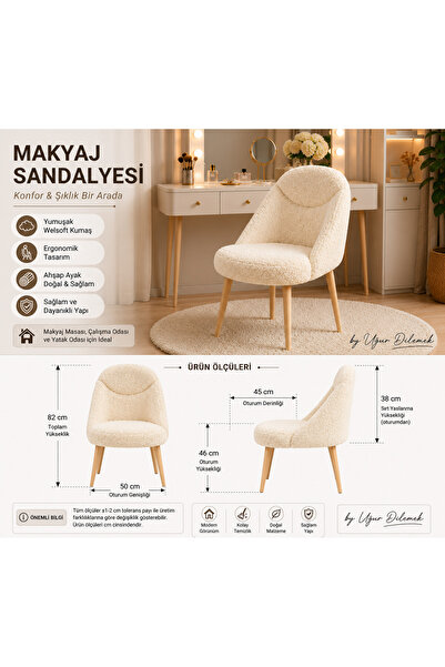 arge demo Makyaj Masası Sandalyesi Minimal Berjer Çok Amaçlı