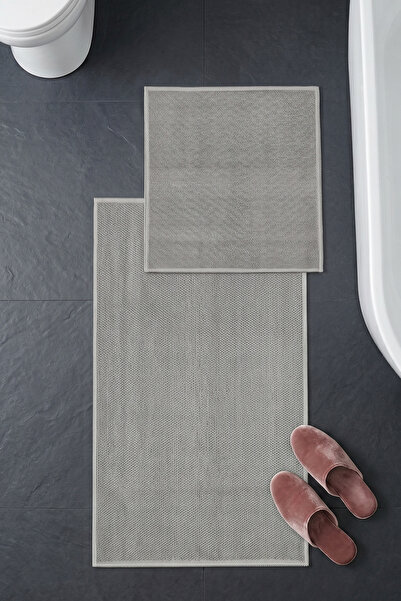dekozer Lunaanthracite/Grey 2-Piece Mat Set Bathroom, Soft, Machine Washable,...