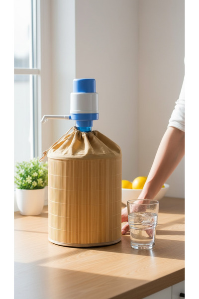 zezedesing Tüm Damacanalara Uyumlu Bambu Damacana Kılıfı | 19 Litre Su Damaca...