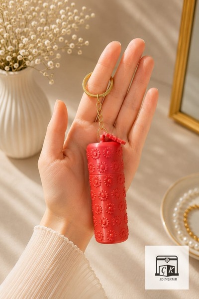 ÇK 3D TASARIM Lip Balm and Lipstick Case Keychain and Bag Accessory