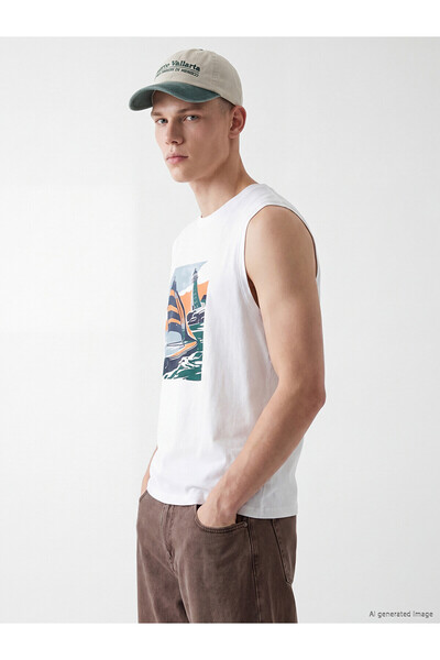LC Waikiki Özmarka New Season Crew Neck Printed Men's Sleeveless T-Shirt