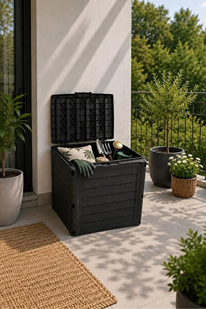 DünyaBurada Covered Garden Balcony Pantry Toy Multi-Purpose Storage Box 140 L...
