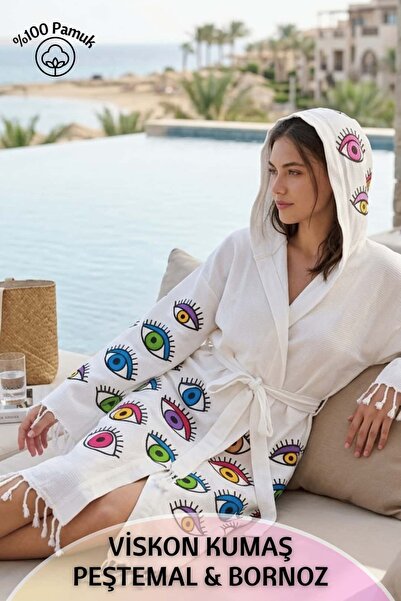 Dantelux Viscose Patterned Peshtemal & Bathrobe (100% Cotton - a Quality)
