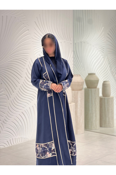 elegant veil "Deema" Abaya in Lenn Fabric with A-Line Cut and Innovative Mode...
