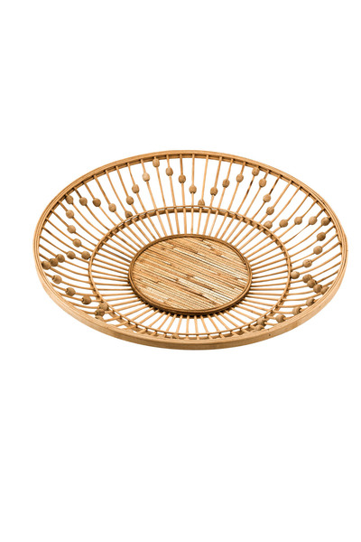 Paşabahçe Natural Bamboo Decorative Plate L, Presentation, Stylish Design