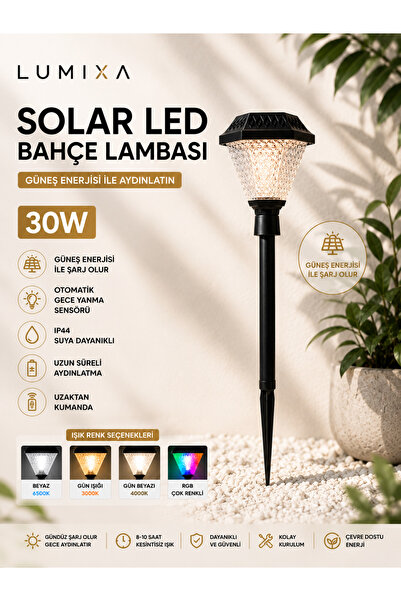 LUMIXA ENERJİ 30 W SET ÜSTÜ GÜNEŞ ENERJİLİ SOLAR APLİK MODELLERİ