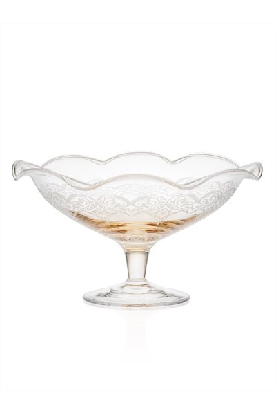 Paşabahçe Large Bowl with Lace Feet, Stylish Tableware, Kitchen Accessory