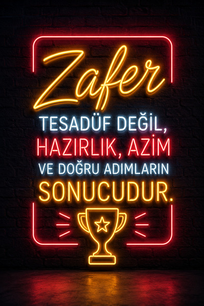 Lucena Tablou de perete cu tematică Victorie, cu neon, din MDF, panou decorat...