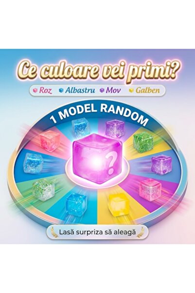 OEM Jucărie Squishy Cub de Gheață Antistres, cu Sclipici Multicolor, Model Al...