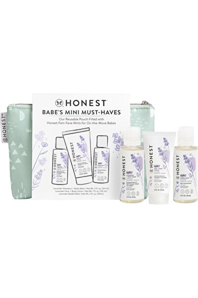 The Honest Company مجموعة هدايا سفر للأطفال: شامبو باللافندر، غسول للجسم، لوش...