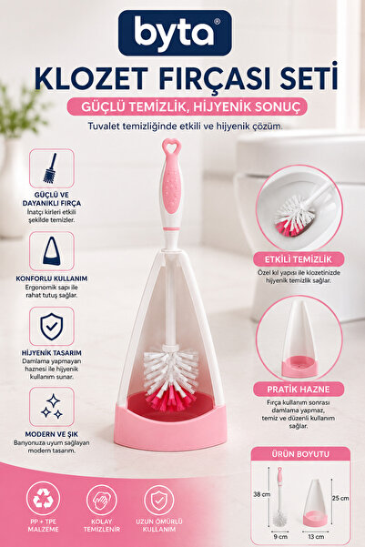 BYTA Toilet Brush Set Hygienic Toilet Cleaning Brush Wc Brush with Ergonomic ...