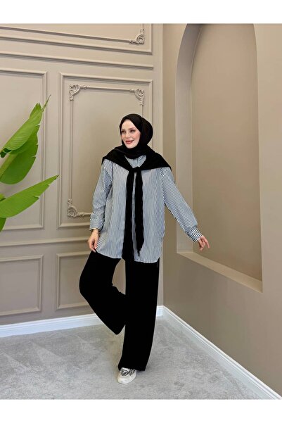 ALLİNOFFİCİAL Çizgili Gömlekli Oysh Takım Siyah