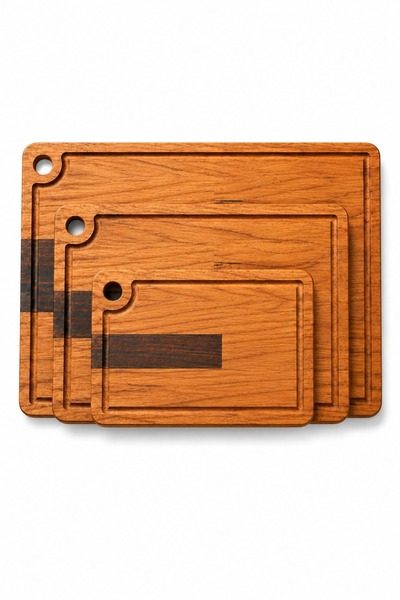 Vecta Grain Beech Wood 3-Piece Cutting and Presentation Board Set - S/M/L Cut...