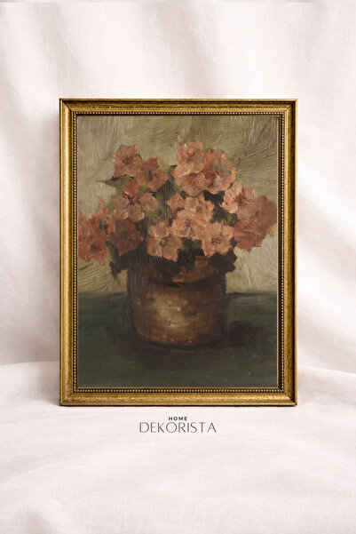 HOME DEKORİSTA Εκτύπωση λουλουδιών σε πλαίσιο CVintage χωρίς γυαλί, καλλιτεχν...