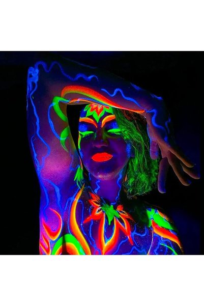 Munico 6 Adet Vücut Boyası Karanlıkta Parlayan UV Neon Blacklight Yüz Boyası ...