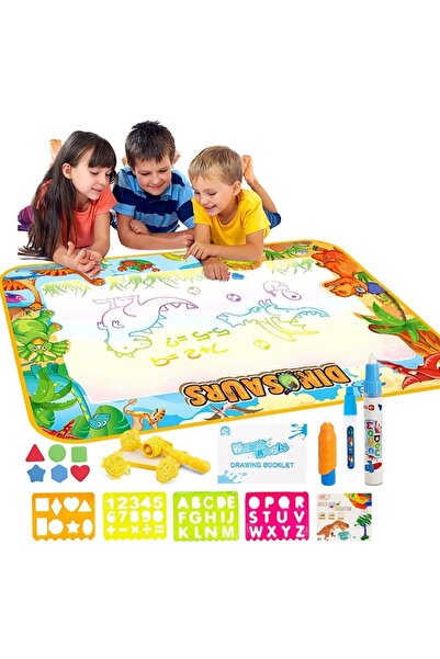 Velaris Covoraș de desenat cu apă Dinozauri 100x70 cm Set educativ cu markere...