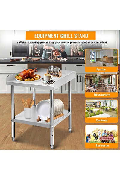 Garvee - NSF Certified Stainless Steel Table - 650 lb Capacity with Adjustabl...