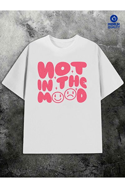 NOURAM تي شيرت رجالي بطبعة "Not In The Mood" - تي شيرت بأكمام قصيرة وياقة دائ...