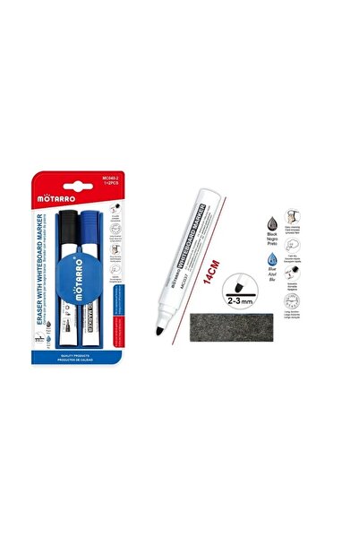 OEM Σετ 2 μαρκαδόρων Top Bottom, για λευκό πίνακα, περιλαμβάνεται σφουγγάρι