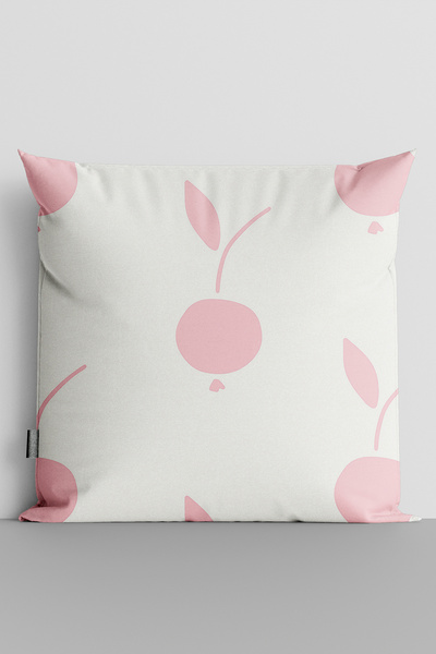 TicaretJet غطاء وسادة مطبوع رقميًا على الوجهين من Pink Apple - 609