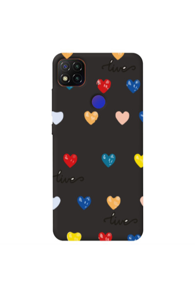 Other Xiaomi Redmi 9c Heart Lives Black Colored Silicone TPU Θήκη