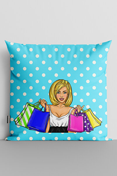 TicaretJet غطاء وسادة مطبوع رقميًا على الوجهين للنساء من Popart - 139