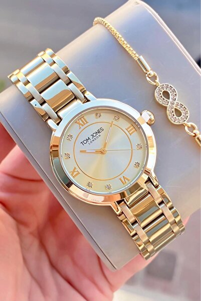 Tom Jones London Women's Watch Gold Gold Original Steel 3Atm Waterproof 2 Yea...