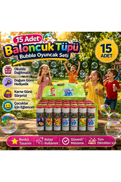KAR TANESİ 15'li Baloncuk Tüpü Bubble Oyuncak Seti | Okul Dağıtmalık Karne He...