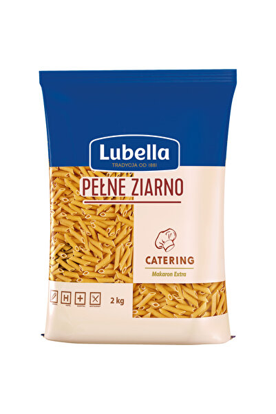Lubella Pasta Penne, Lubella, 2 kg, din faina integrala, fara oua, contine soia