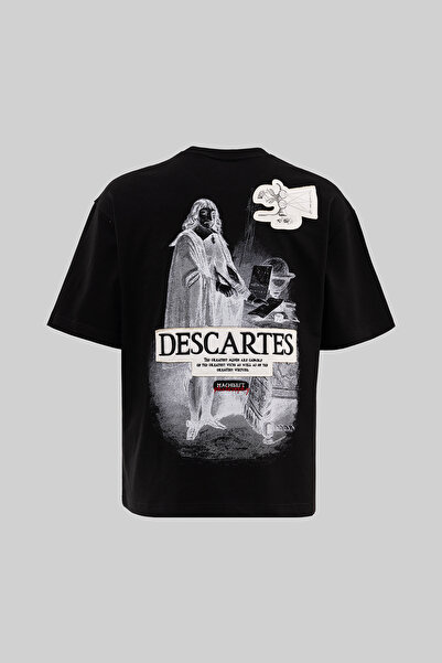 Machinist Erkek Descartes Design Oversize Tişört Siyah