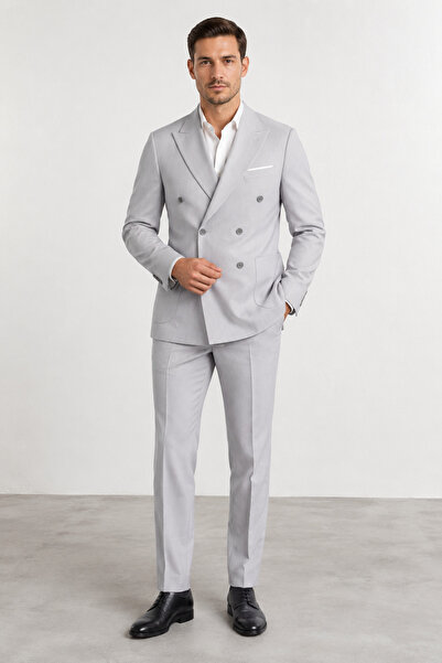 bihan store Curvaze Bag Pocket Waffle Textured Men's Suit Carlo Piero 64050-Grey