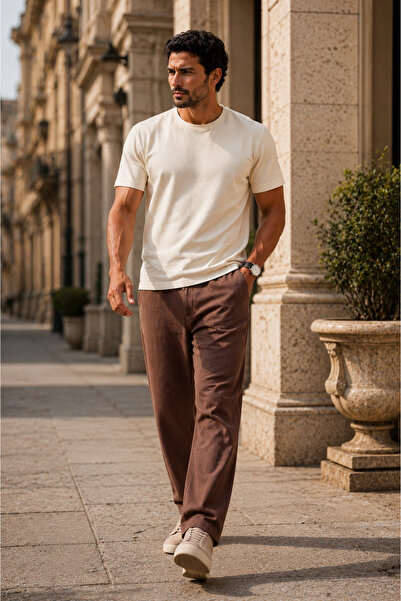 Valiberta Sorrentino Relax Fit 100% Cotton Flared Fabric Men's Jogger Pants -...