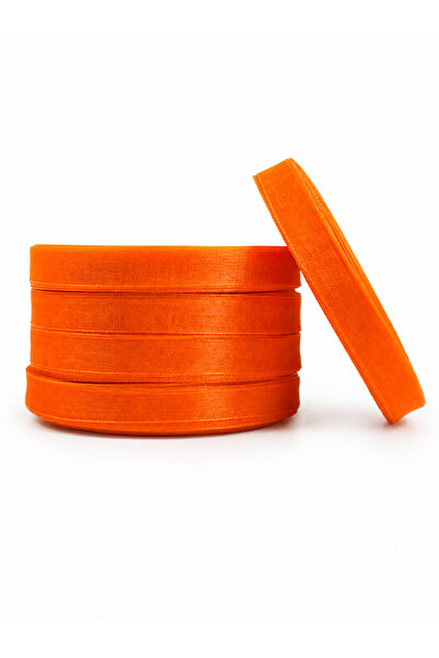 OEM Orange Organza Ribbon Top Bottom Set 1 cm 45.72 m