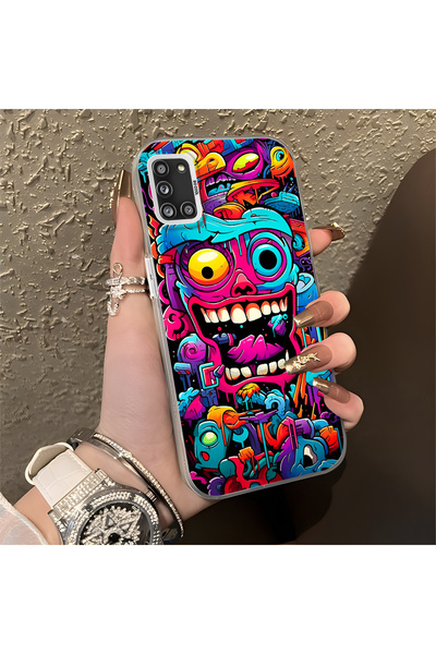 Hontinga Samsung Galaxy A31 Compatible Silicone Edge Hard Back Case Couple Ph...