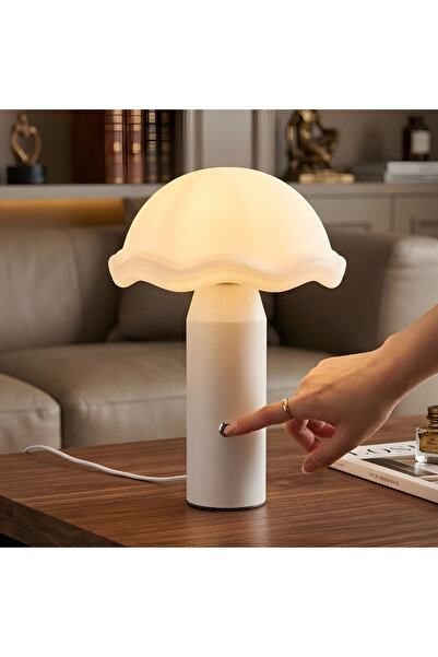 Generica White Color Mushroom Shape Led Table Lamp - Modern Design for Tablet...