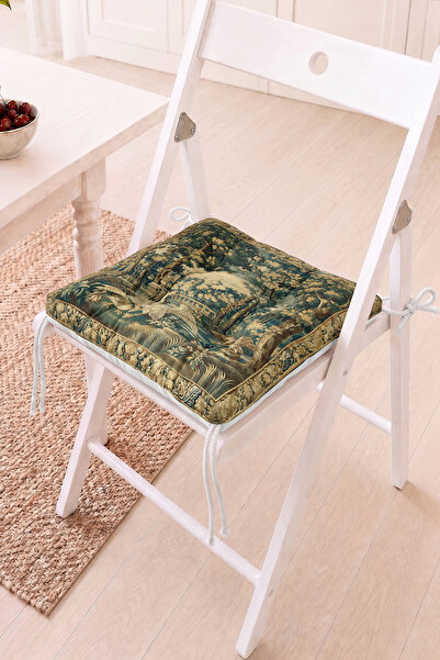 Home Doğa Manzaralı Pofidik Sandalye Minderi - Vintage Desenli Dekoratif Minder
