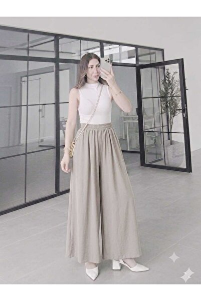 QUAWEAR Elastic Waist Modal Fabric Skirt with Side Pockets
