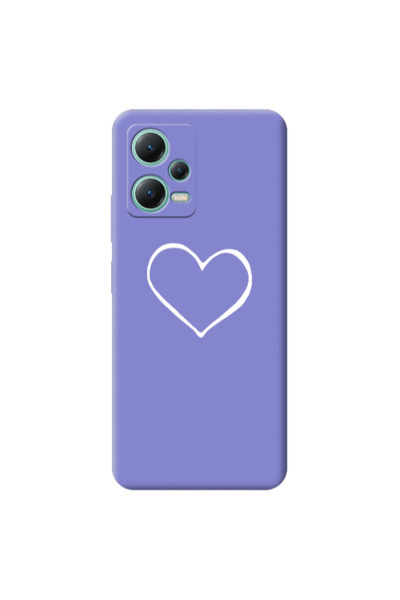 Other Xiaomi Redmi Note 12 Pro 5G White heart Purple Colored Silicone TPU Θήκη