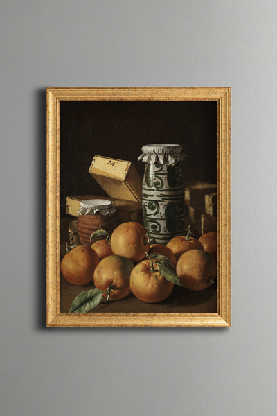 epiqart Still Life with Oranges - Vintage Patterned Painting - Fine Model