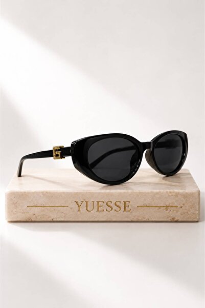 YUESSE نظارات شمسية مخملية سوداء للقطط