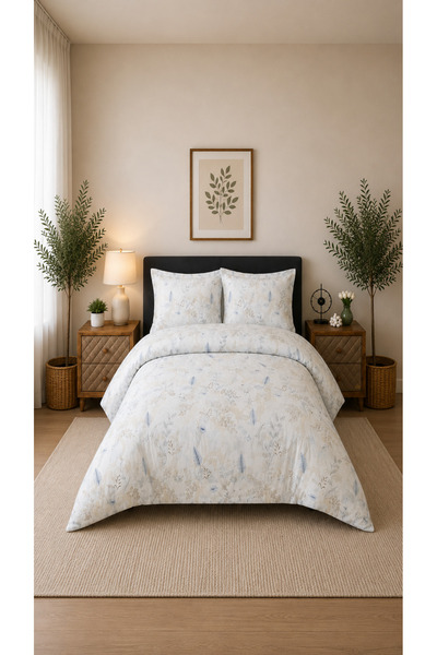 Pamuva طقم غطاء لحاف مزدوج 100% قطن 200x220 |   ملاءة سرير مطاطية مقاس 160x200
