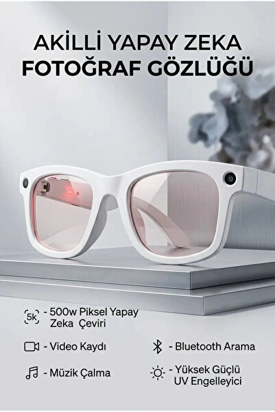 Generic Brand White Ai Assistant Smart Glasses with Camera Bluetooth Modern D...